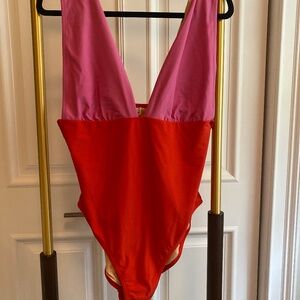 J Crew pink and red swimsuit
